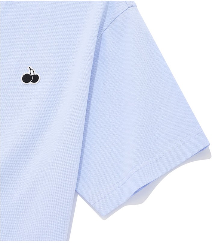 KIRSH Mono Cherry Crop Pique Sky | Cropped for Women | KOODING