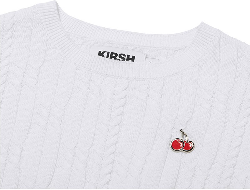 RUS Hagu - Textured crop top sweater Mako cotton Light green