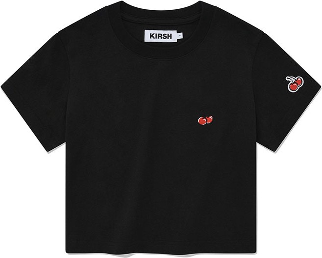 ★KIRSH★ Kirsch Plain Color Mix Raglan Crop T-Shirt Black KIRSH PLAIN COLOR MIX RAGLAN CROP T-SHIRT - BLACK - KIRSH