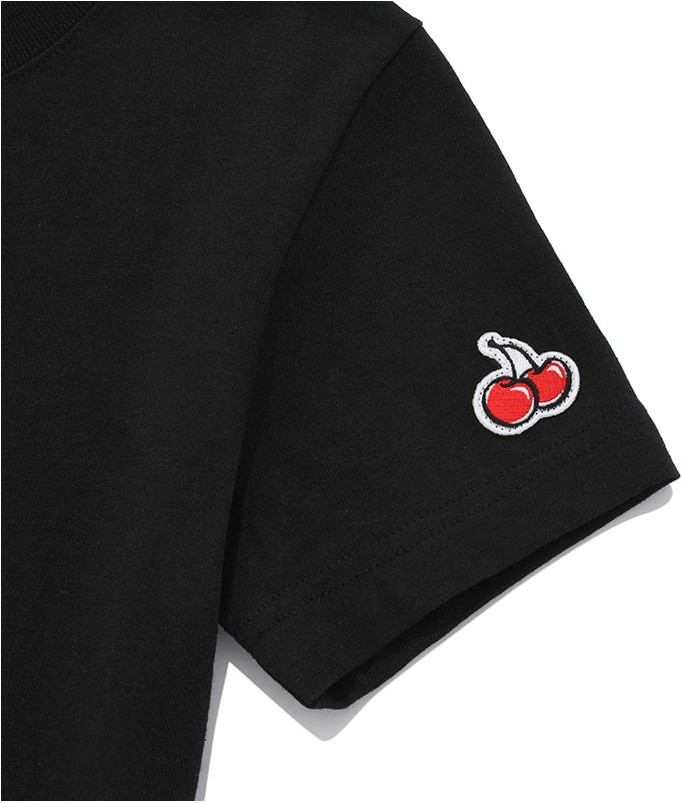 ★23SS★KIRSH★SMALL CHERRY ROUND FITTED T-SHIRT KIRSH Small Cherry Standard Tee Shirt 2Pack White Black