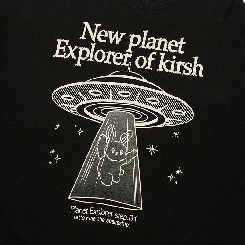 KIRSH Witty Bunny Planet Explorer Sweatshirt V1 Black