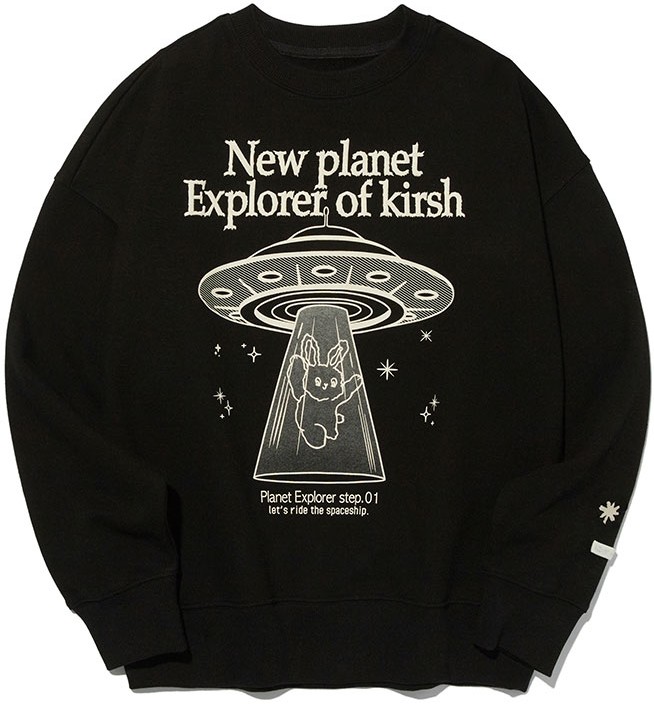 KIRSH Witty Bunny Planet Explorer Sweatshirt V1 Black