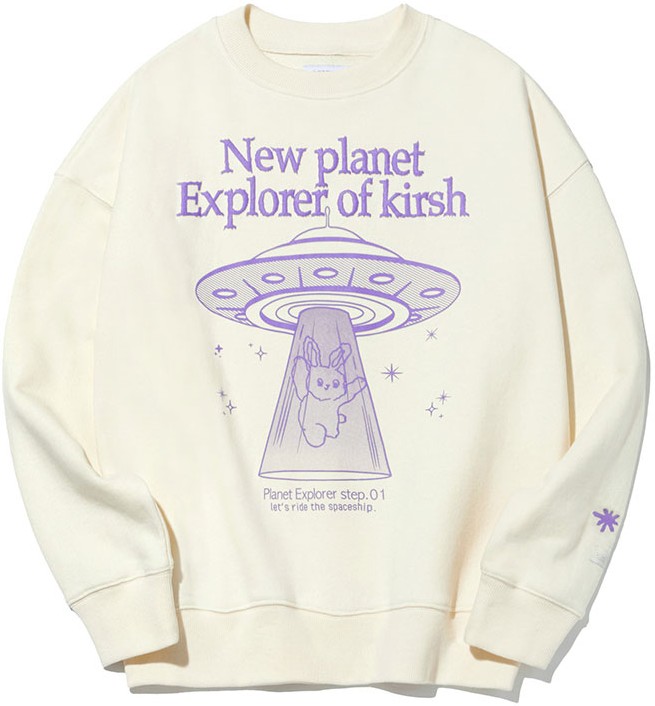 KIRSH Witty Bunny Planet Explorer Sweatshirt V1 Ivory