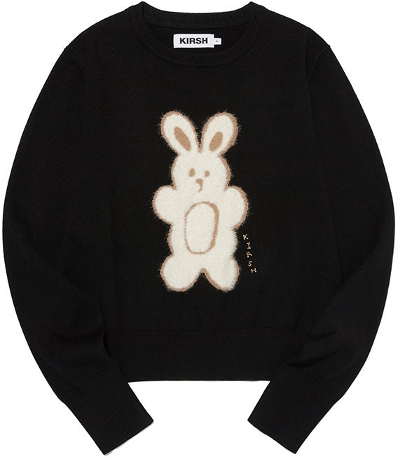 KIRSH Witty Bunny Point Knit Black | Crewneck for Women | KOODING