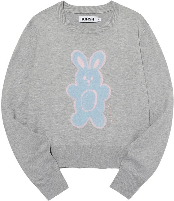 KIRSH Witty Bunny Point Knit Melange Gray | Crewneck for Women