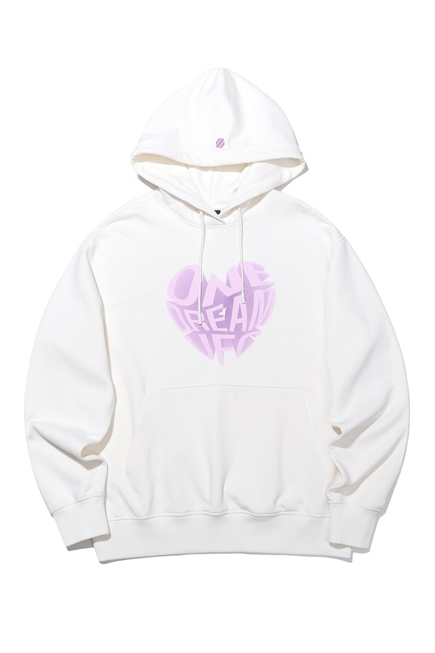 UFC Sport Unisex Heart Relax Fit Hoodie Off White