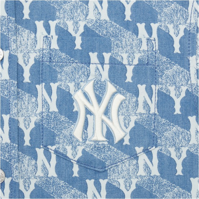 Unisex Cube Clipping Monogram Oversized Short Sleeve Tee Shirt NY Yankees  Cream