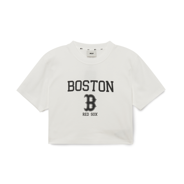 MLB Boston Redsox Varsity Comfortable Cropped Tee White/Green