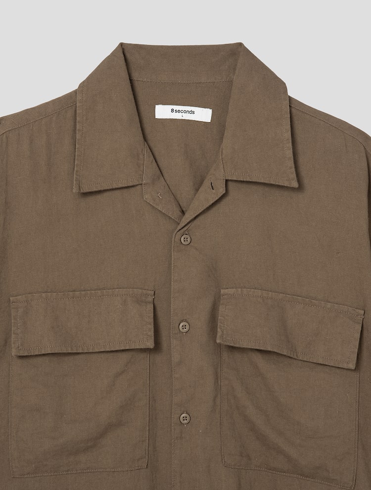 8seconds Open Collar Short Sleeve Shirt Brown | Casual