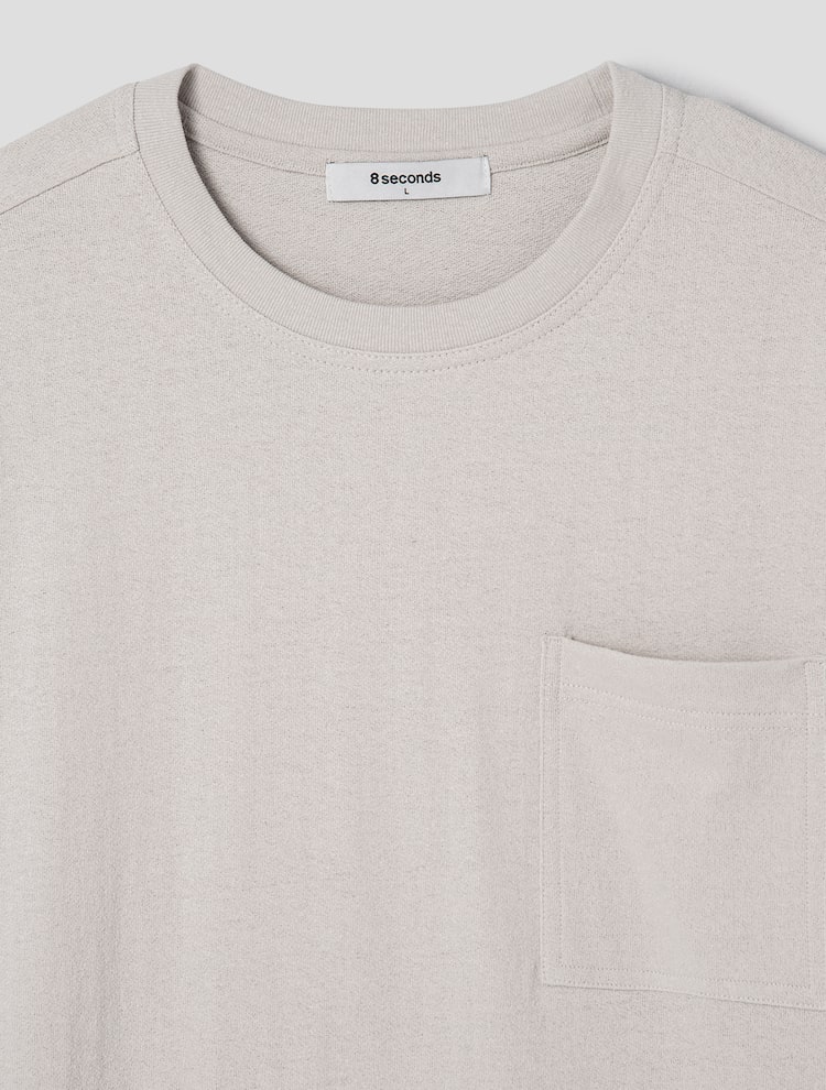 8seconds Pocket Short Sleeve Tee Shirt Light Gray | Crewneck