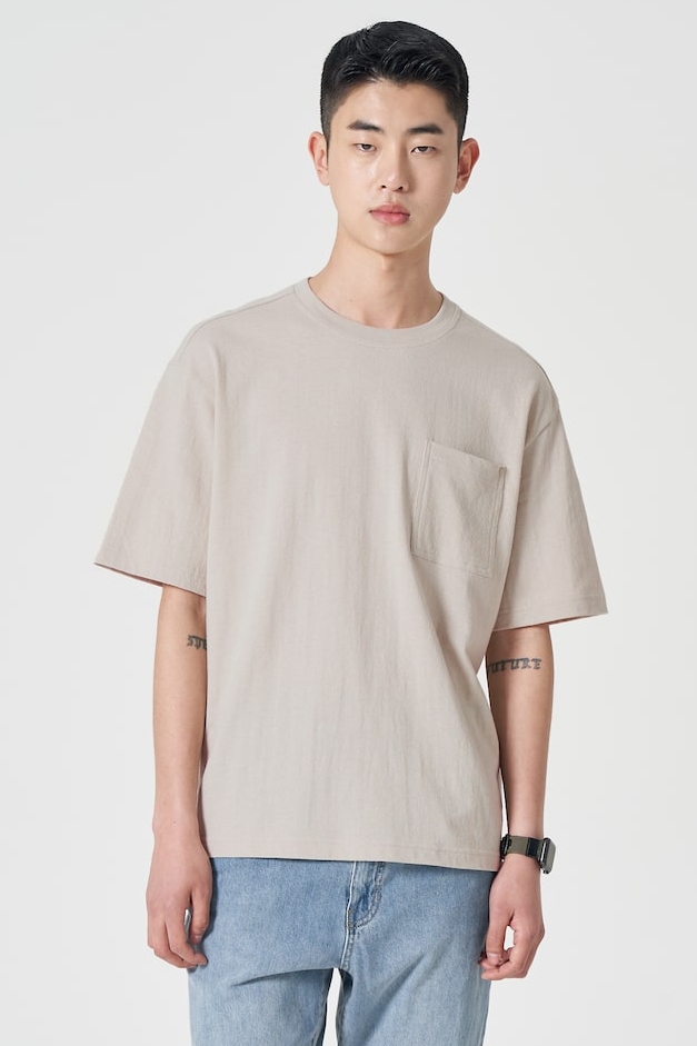CALEE NO POCKET SMOOTH S/S SHIRT M〜L相当 8seconds Pocket Short Sleeve Tee Shirt Light Gray | Crewneck