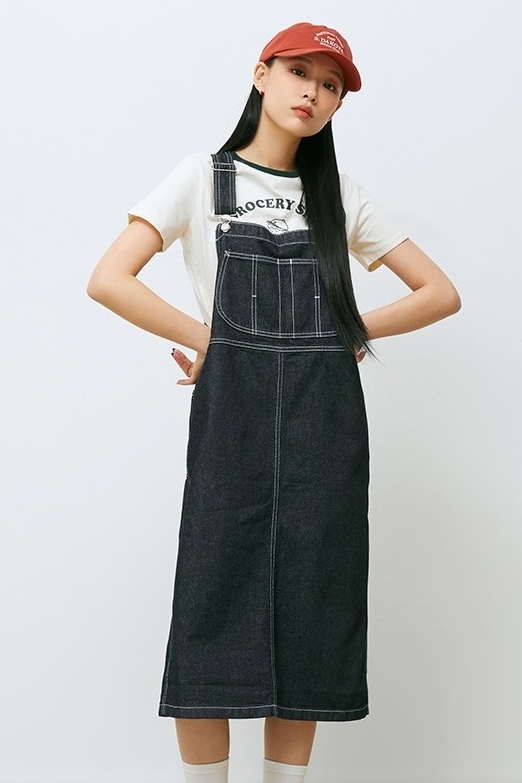 Jean overall outlet skirt hat