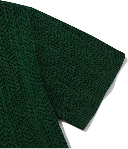 Covernat Unisex Cable Round Half Knit Green | Crewneck for Men