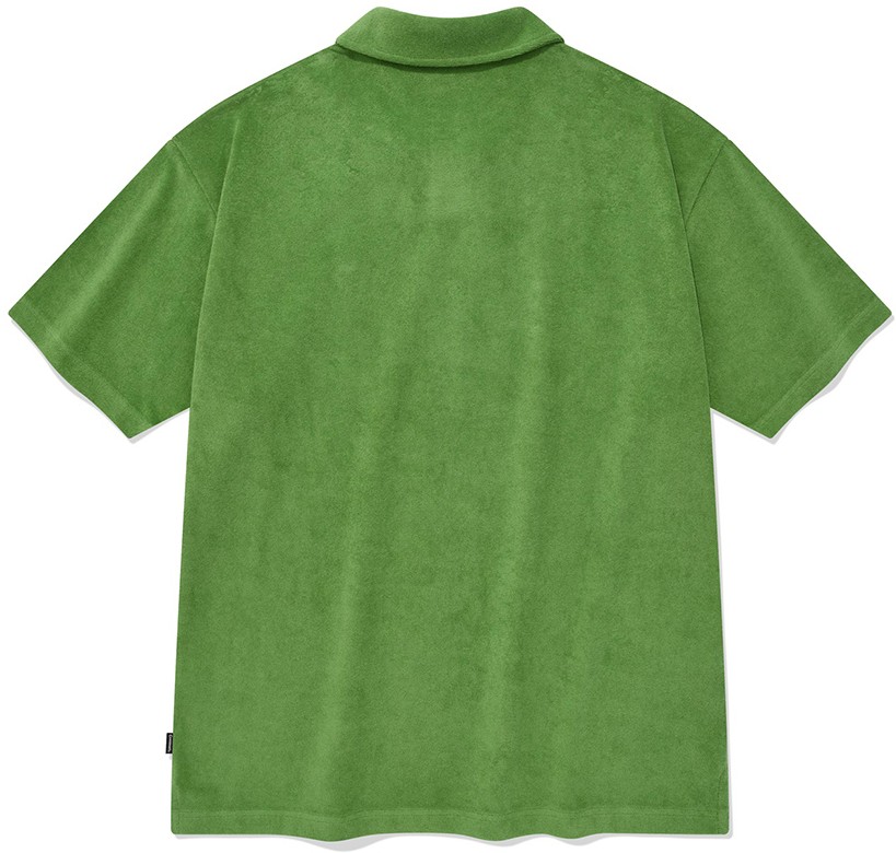 Covernat Unisex Terry Collar Tee Shirt Green | Polos for Men