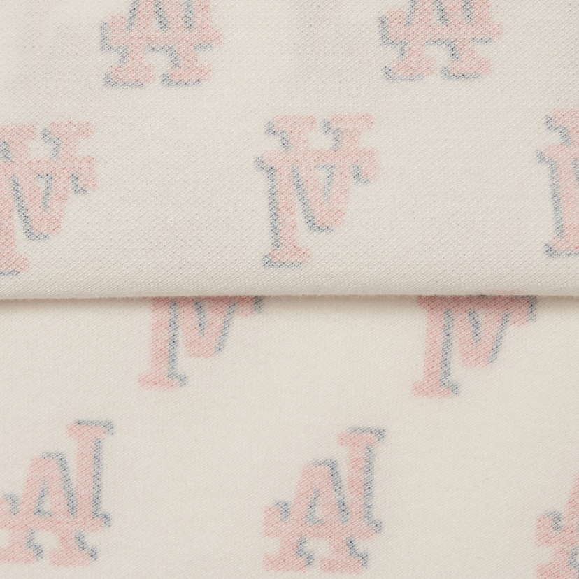 MLB LA Dodgers Monogram All Over Polo Shirt White/Pink Women