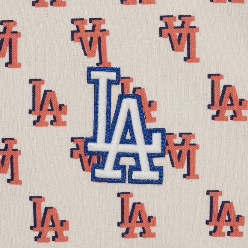 MLB Part Monogram Collar Tee Shirt LA Dodgers Cream, Polos for Men, KOODING in 2023
