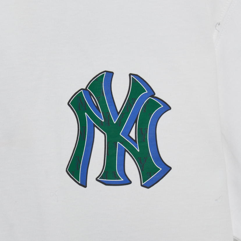 MLB Korea Unisex Monotive Oversized Short Sleeve Tee Shirt NY Yankees White