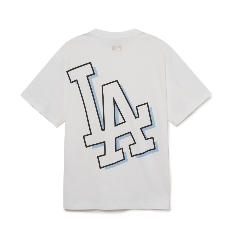 MLB Korea Unisex Basic Mego Logo Oversized Short Sleeve Tee Shirt La Dodgers White