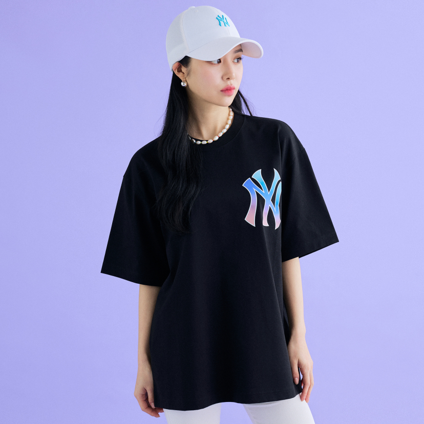 MLB Korea - New York Yankees Big Logo Solid Hobo Bag