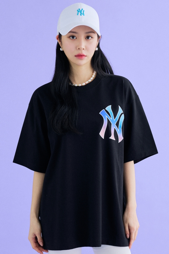 MLB-Korean Tshirt NY Big Logo In Black sz XS