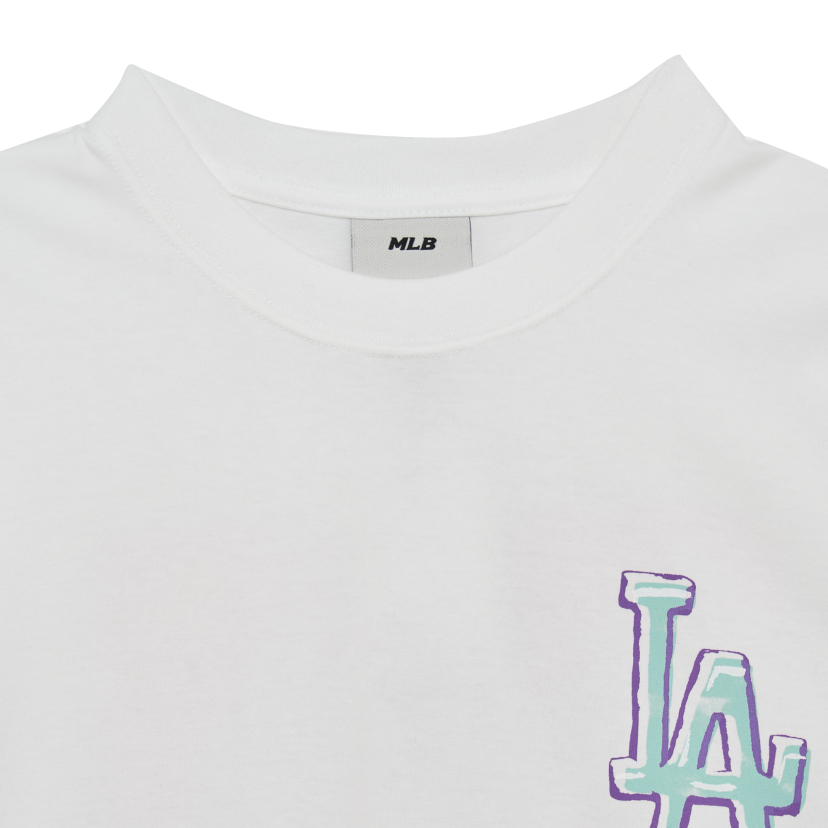 MLB Unisex Basic Small Logo Short Sleeve Tee Shirt LA Dodgers