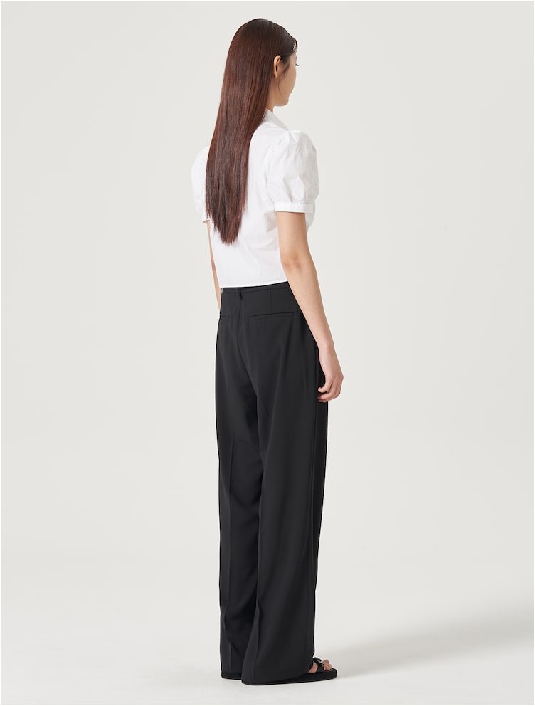 8seconds One Tuck Wide Pants Black | Wide for Women | KOODING