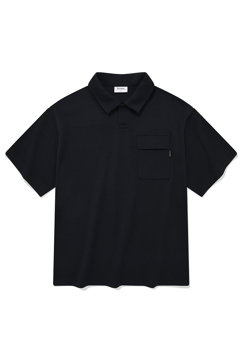 Tシャツ・カットソー COVERNAT Round Pocket T-Shirt Navy Basic Nylon Pocket T-Shirt Dark Navy - Covernat | 60