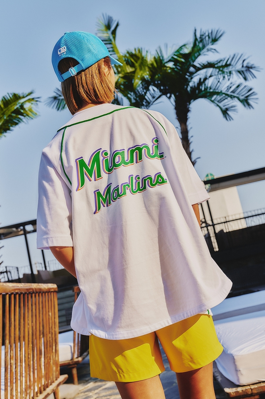 MLB Unisex Sunny Beach Mesh Cap Miami Marlins Aqua Blue
