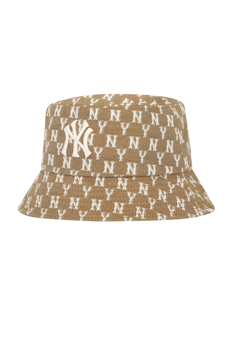 MLB Unisex Classic Monogram Jacquard Bucket Hat NY Yankees Beige