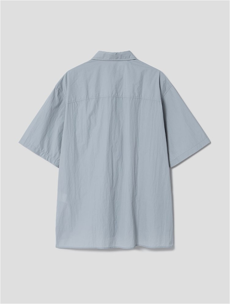 Boxy short sleeve structured knitted shirt - Regenerative