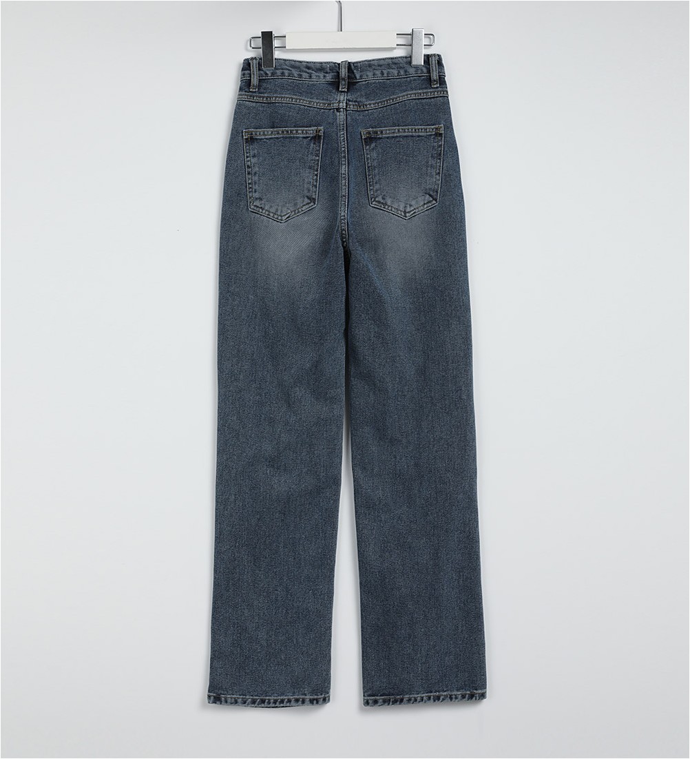 【SATIIIZ】Loin incision string denim pants Doiff Twisted Denim Pants - satiiiz