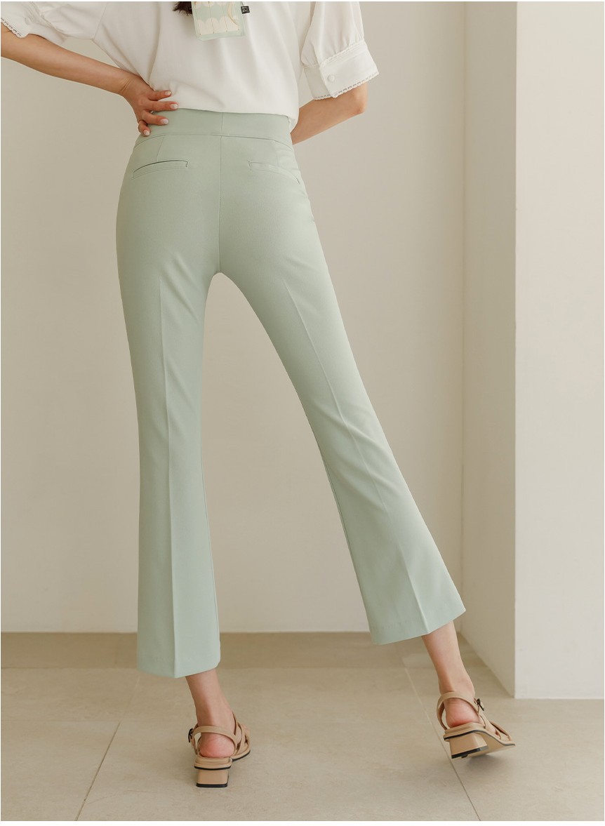 JUSTONE Diet Wide Elastic Boot Cut Slacks