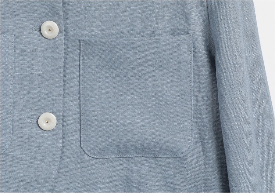TWEE Tier Crop Linen Round Jacket | Jackets for Women | KOODING