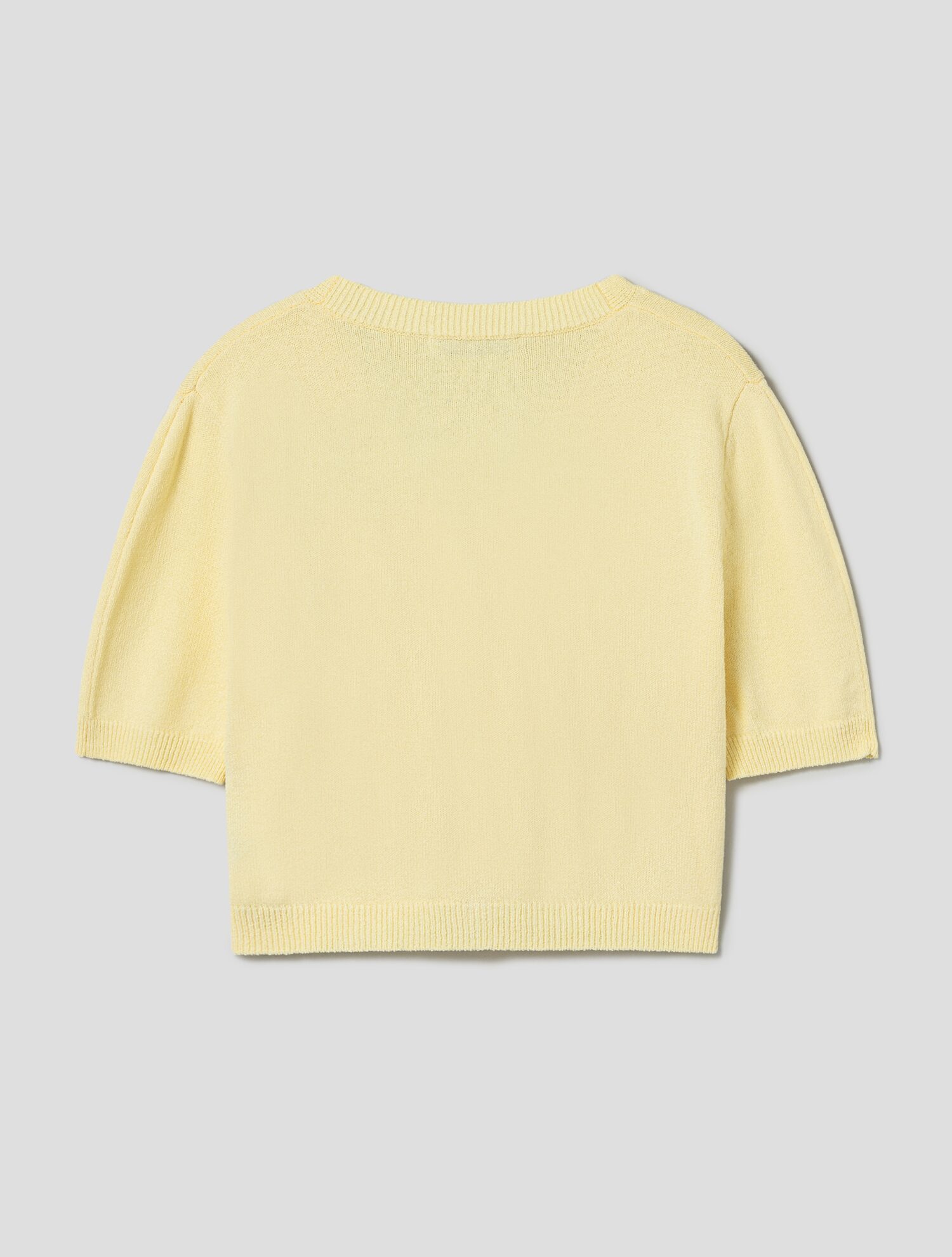 N.Peal round neck cropped cardigan - Yellow