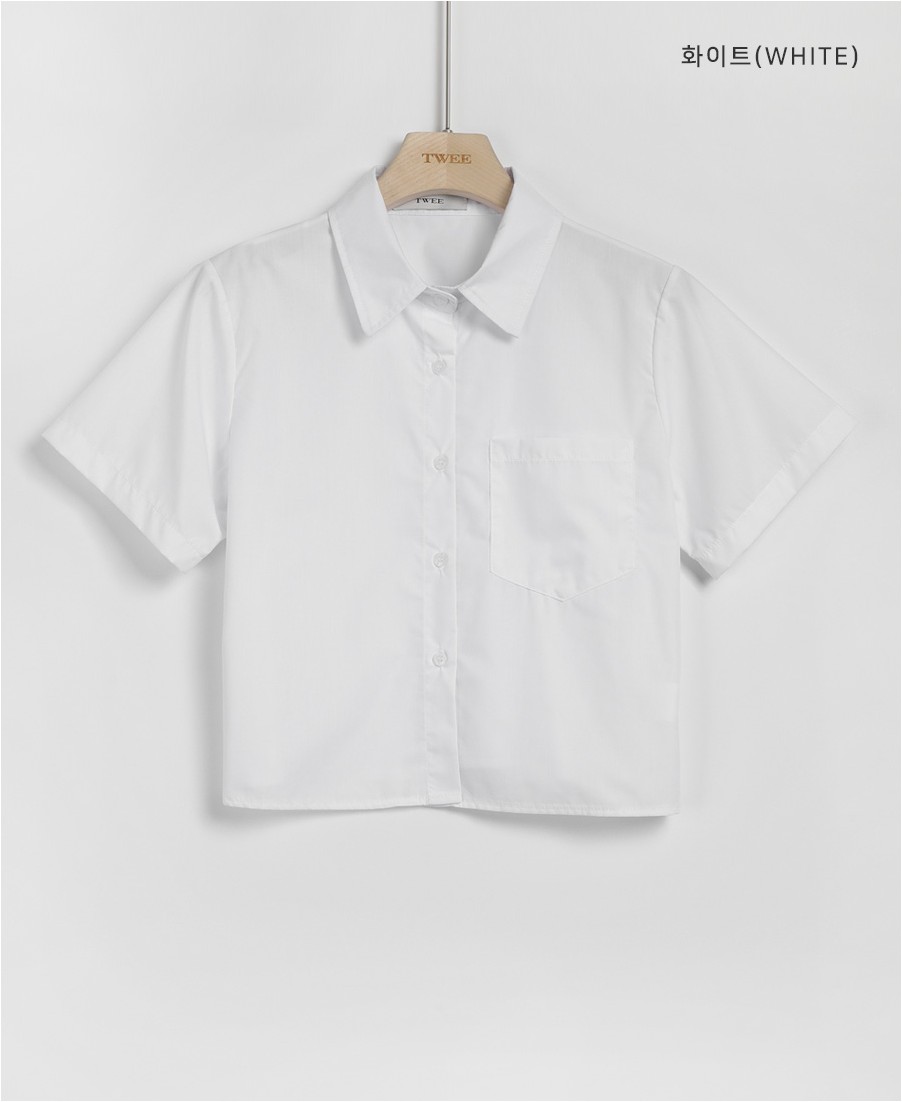 最適な材料 TWEE Art Women for Shirts Collared | Shirt Sleeve Short Crop Clothing