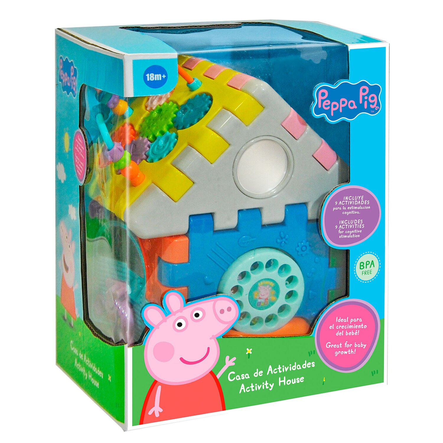 Plastic Peppa Pig toy house with different figurines Stock Photo