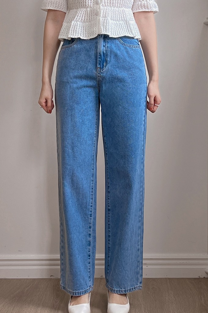 Fly Semi Wide Denim Pants