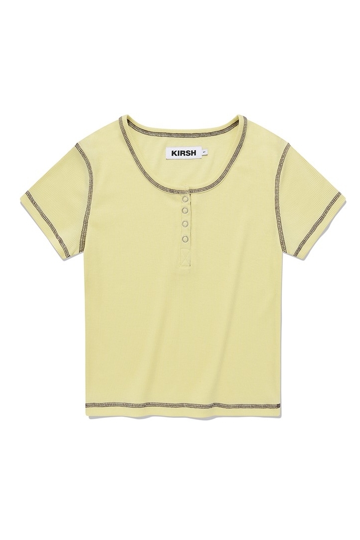 ☆KIRSH☆ Cherry cap sleeve t-shirt light yellow KIRSH Cherry Cap Sleeve Tee Shirt Light Yellow | Basic Tees