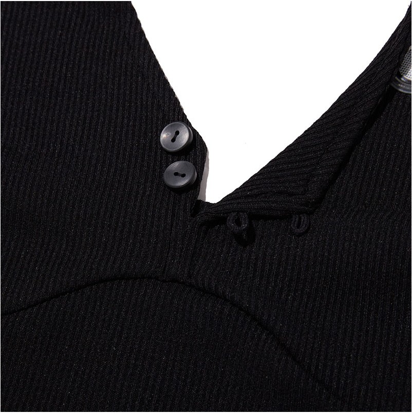 KIRSH Ribbon Halter Neck Sleeveless Tee Shirt Black | Tank