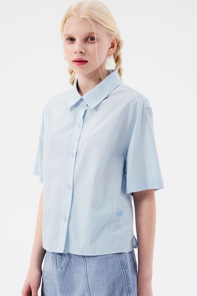 [ KIRSH ]★MONO CHERRY PADDING SHIRT KIRSH Mono Cherry Crop Pique Red | Cropped for Women | KOODING