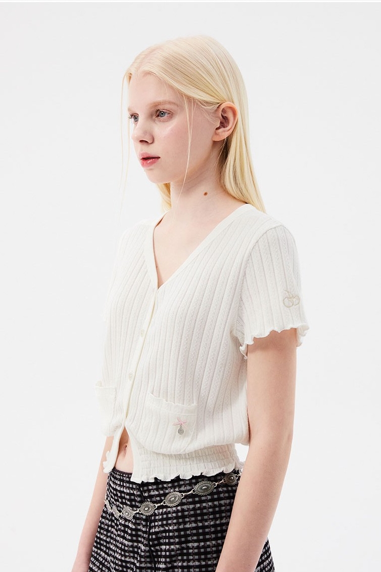 アウターその他 KIRSH Small cherry see-through pattern cardigan lime KKRMCCD スモールチェリーシースルーパターンカーディガン【ライム】