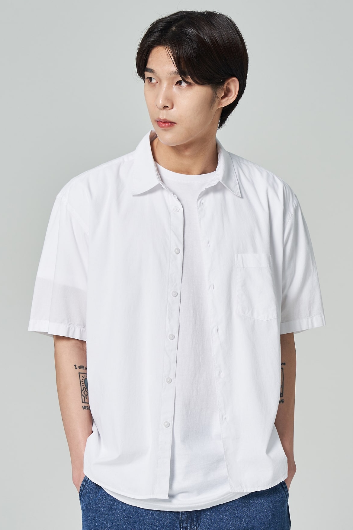 Daily Half Sleeve Shirt White