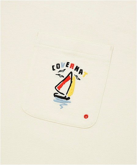 Covernat Unisex Hot Summer Sailor Boat Tee Shirt Ivory