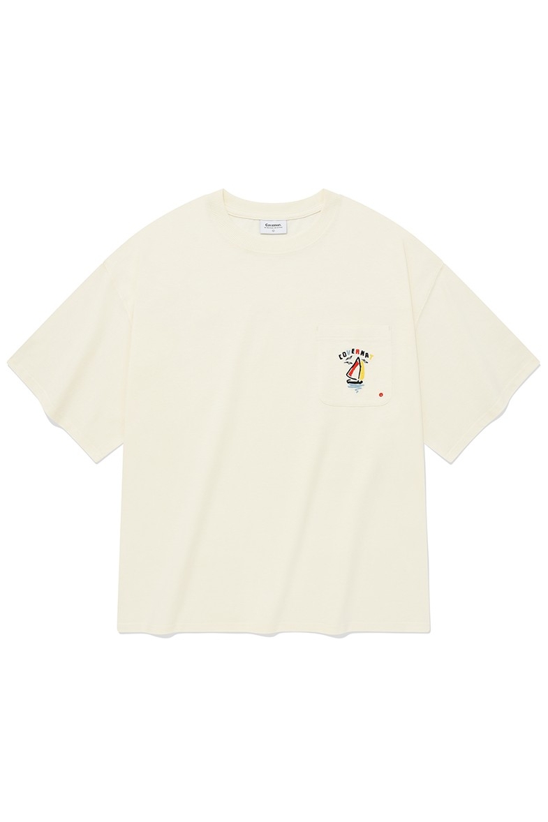 スウェット・トレーナー COVERNAT Sailing Boat Man to Man Ivory Covernat Unisex Sailing Boat Sweatshirt Ivory | Sweatshirts