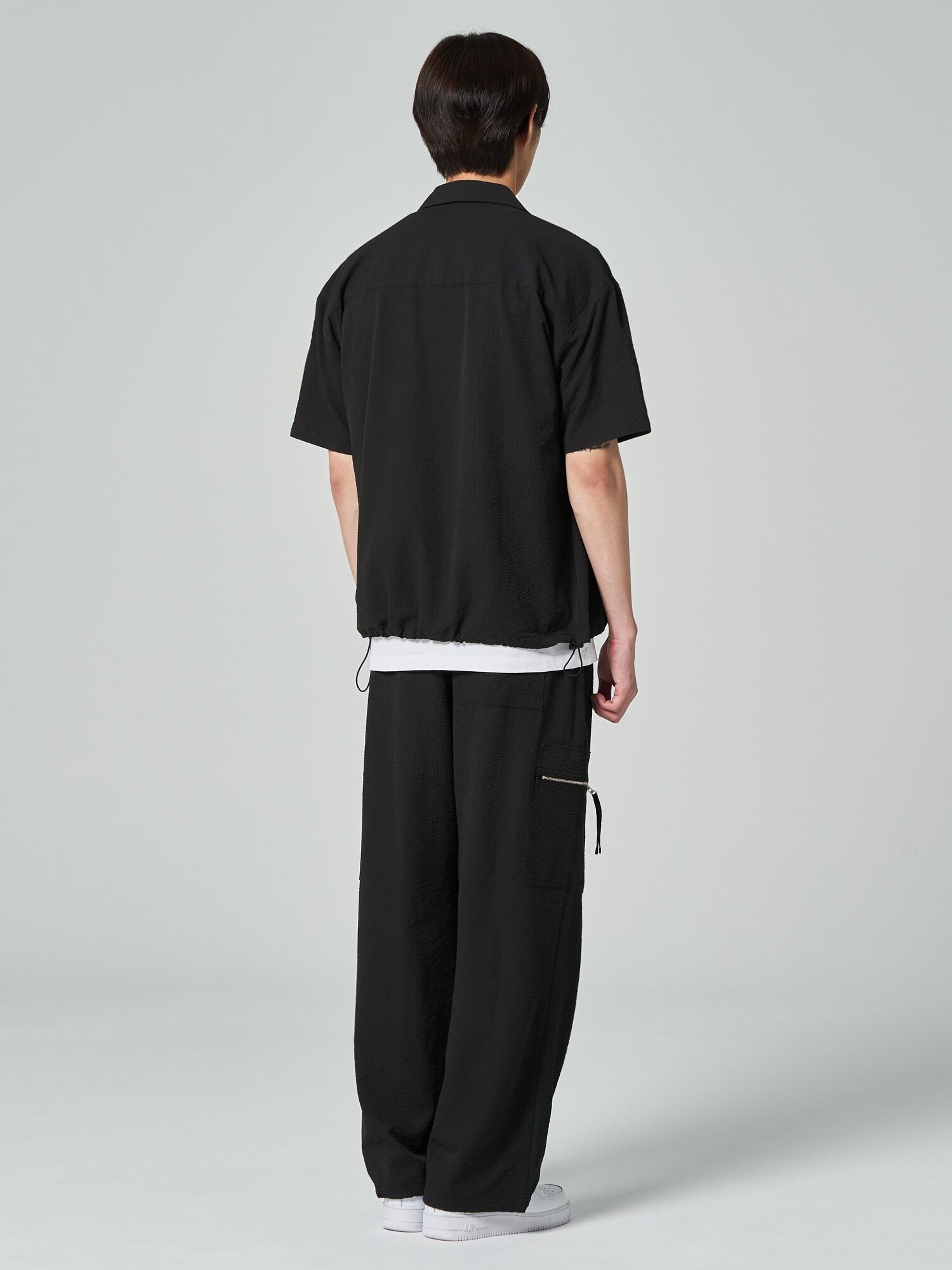 8seconds Seersucker Zipup Short Sleeve Shirt Black | Casual
