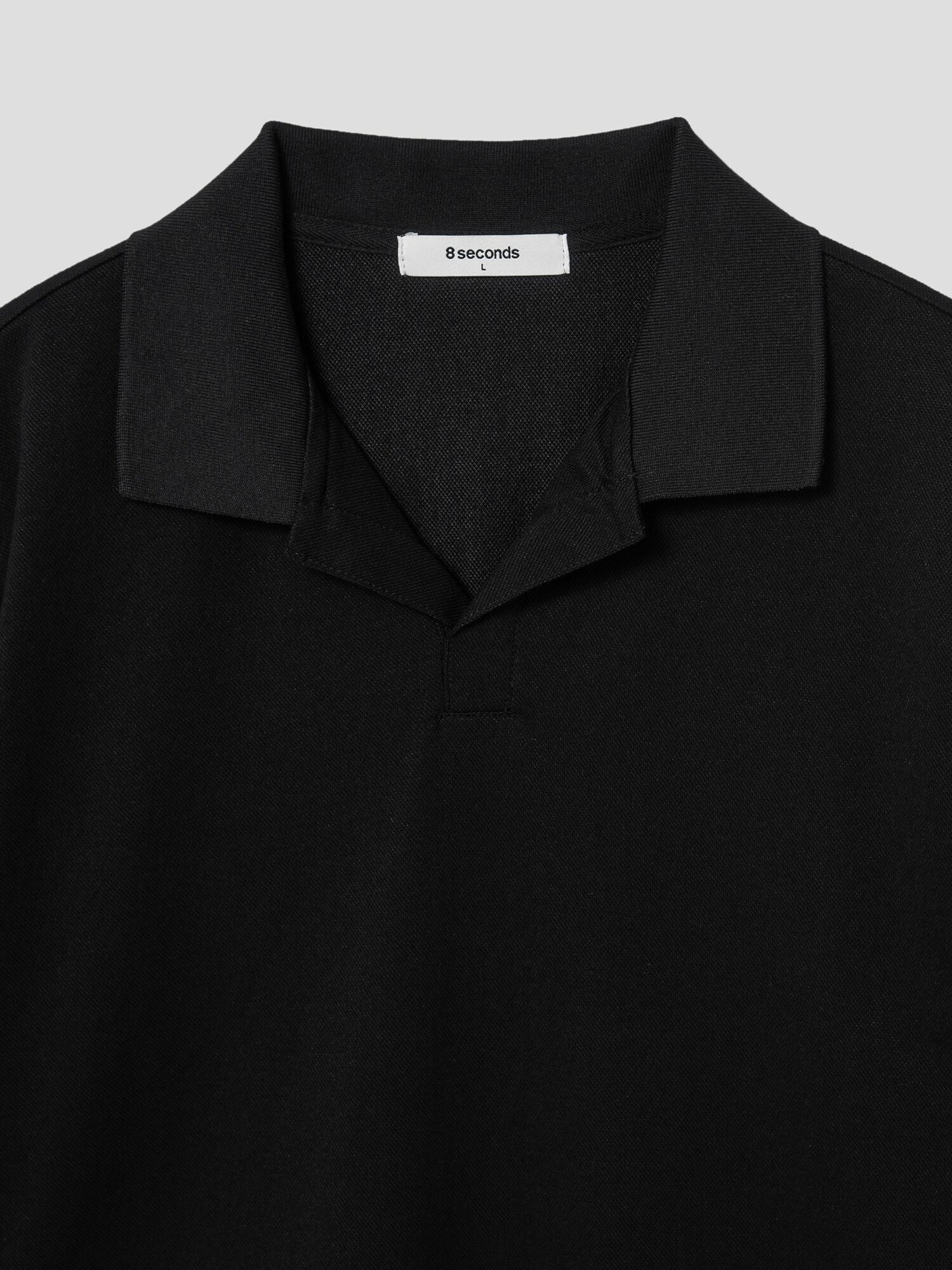 8seconds Collar Neck Pique Half Sleeve Tee Shirt Black