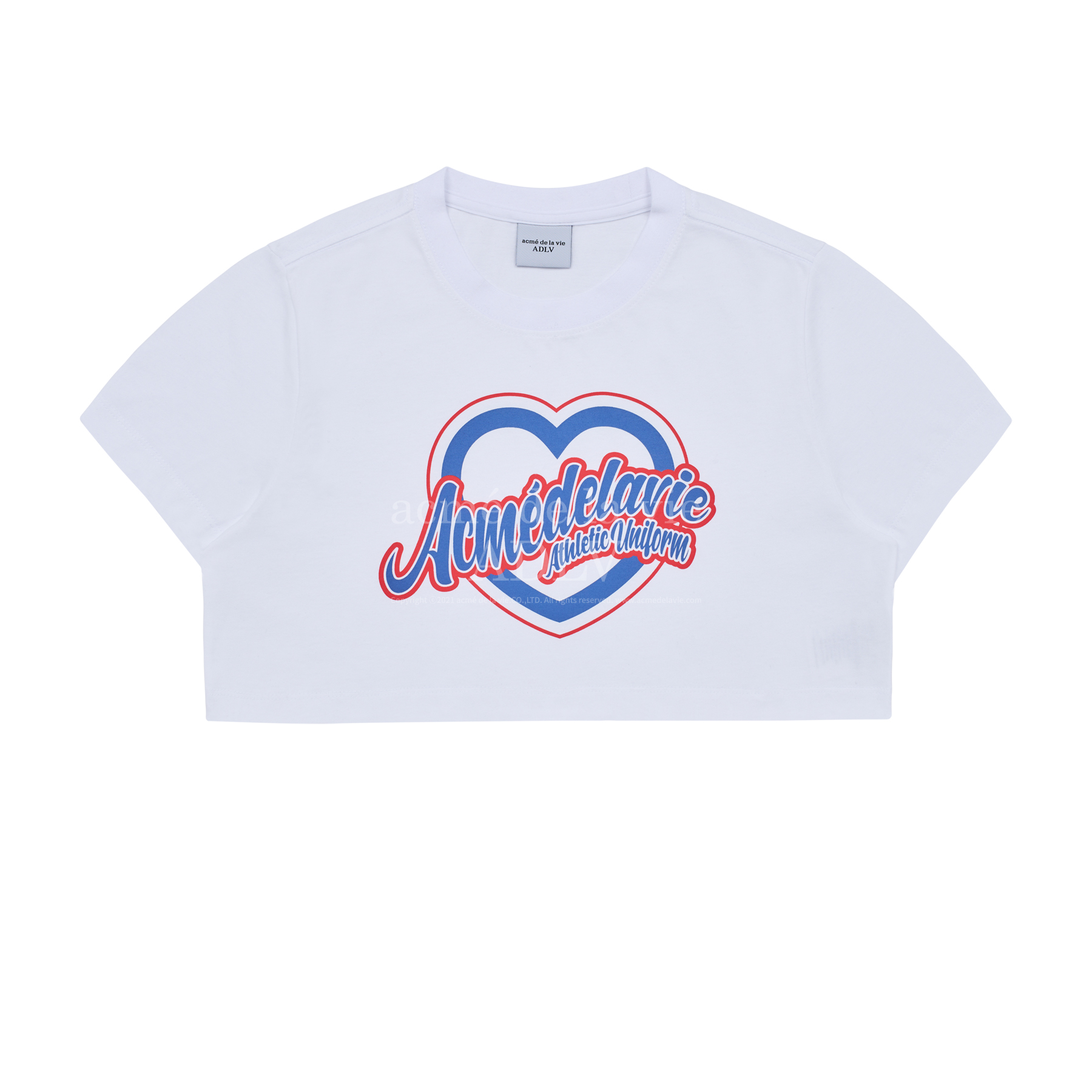 ★DNSR★ Women Heart Graphic Crop T-Shirt White Forever 21 Women's Heart Graphic Cropped T-Shirt in White