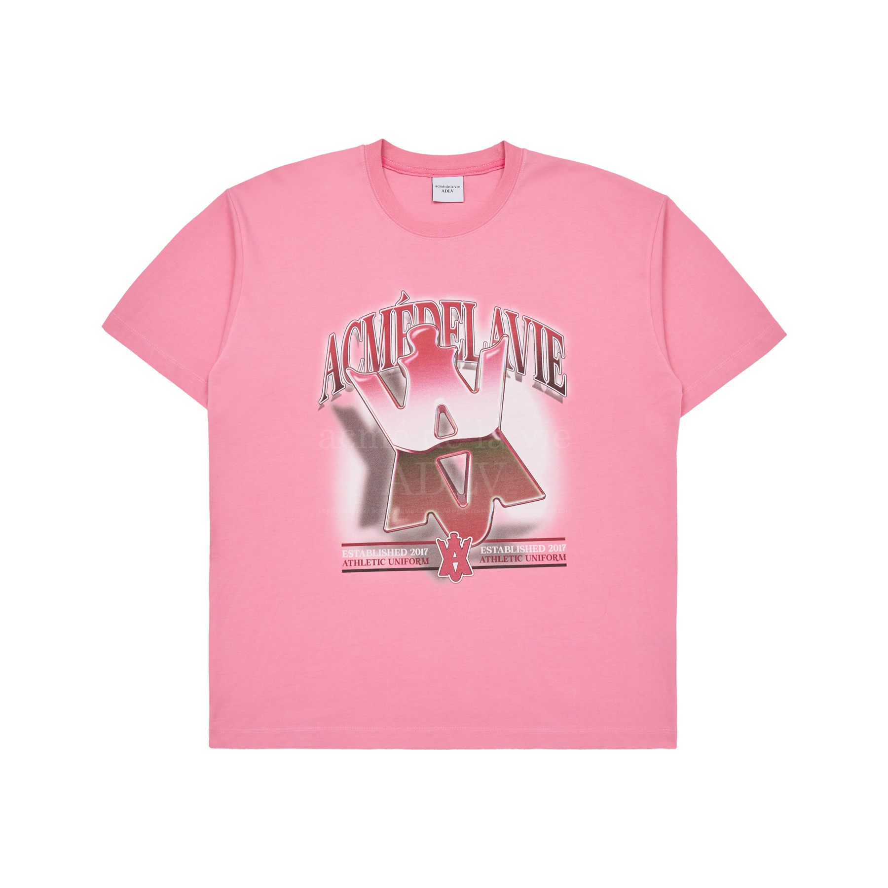★関税込★ACME DE LA VIE★A LOGO EMBLEM TERRY COLLAR T-SHIRT acme de la vie Basic Logo Emboss Printing Track Crop Tee