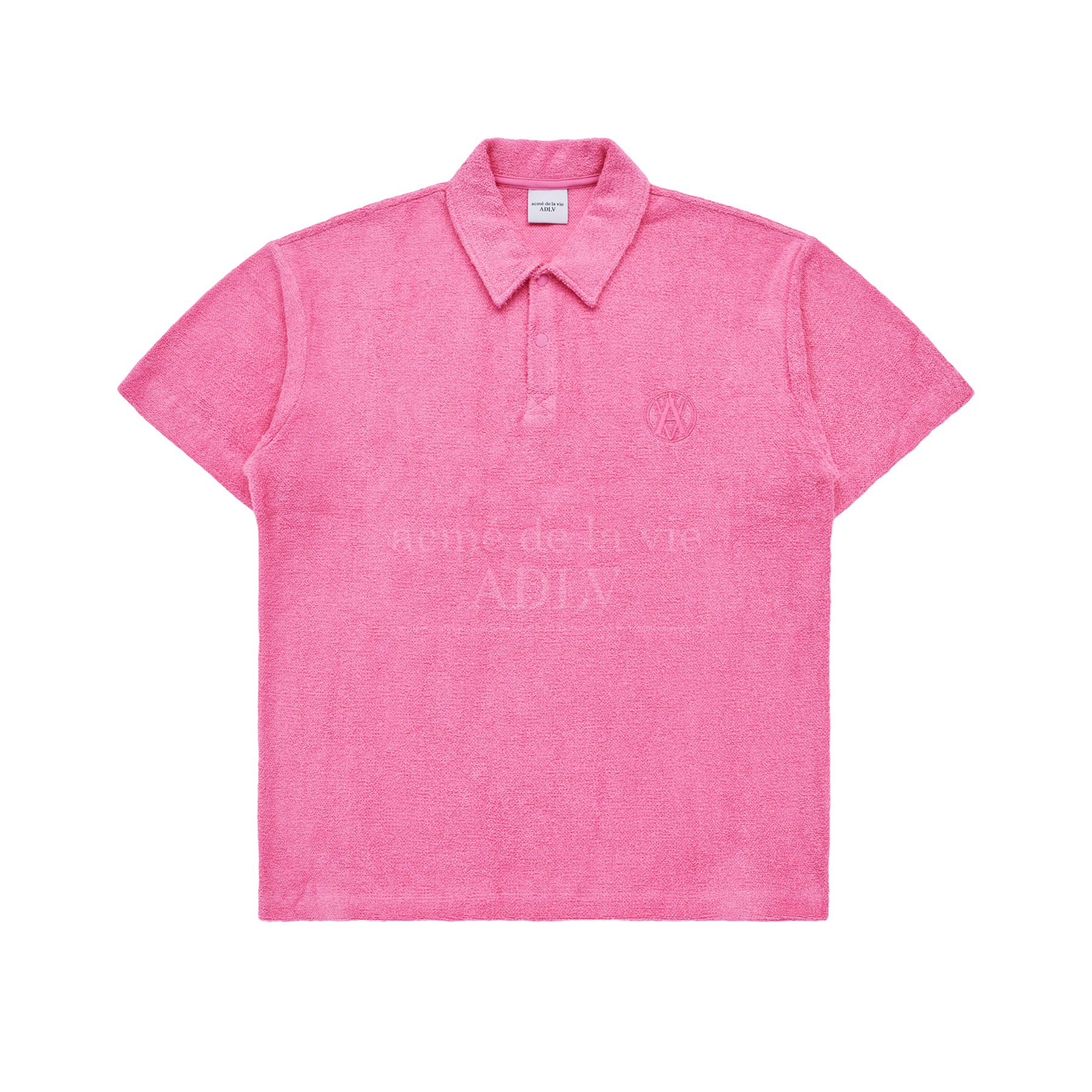 ★関税込★ACME DE LA VIE★A LOGO EMBLEM TERRY COLLAR T-SHIRT acme de la vie Unisex A Logo Emblem Terry Collar Short