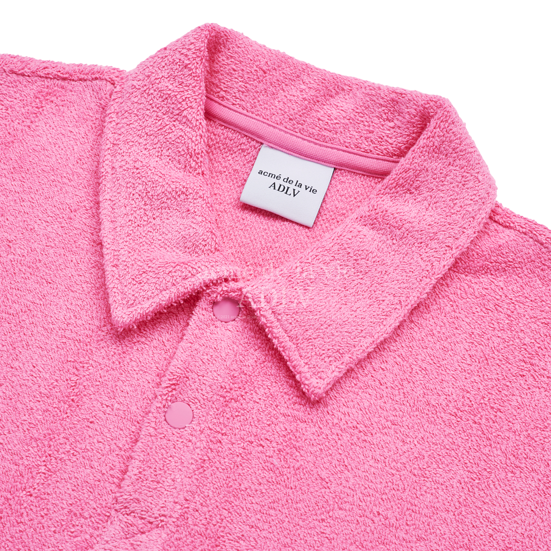 ★関税込★ACME DE LA VIE★A LOGO EMBLEM TERRY COLLAR T-SHIRT acme de la vie Unisex A Logo Emblem Terry Collar Short